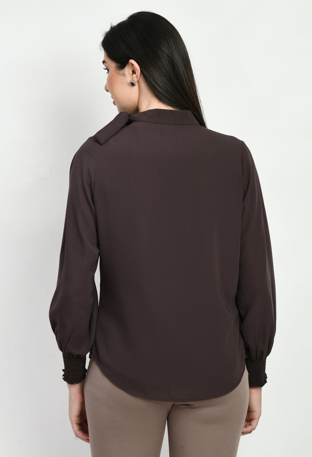 Coffee-Brown-Cotton-Blend-Honesty-Side-Knot-Top