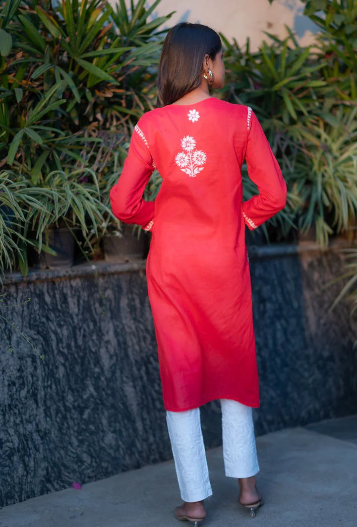 Coral-Cotton-Alifa-Chikankari-Kurta-Only