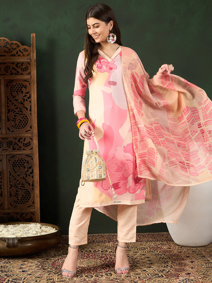 Cream-Silk-Blend-Floral-Printed-3-Piece-Kurta-Set