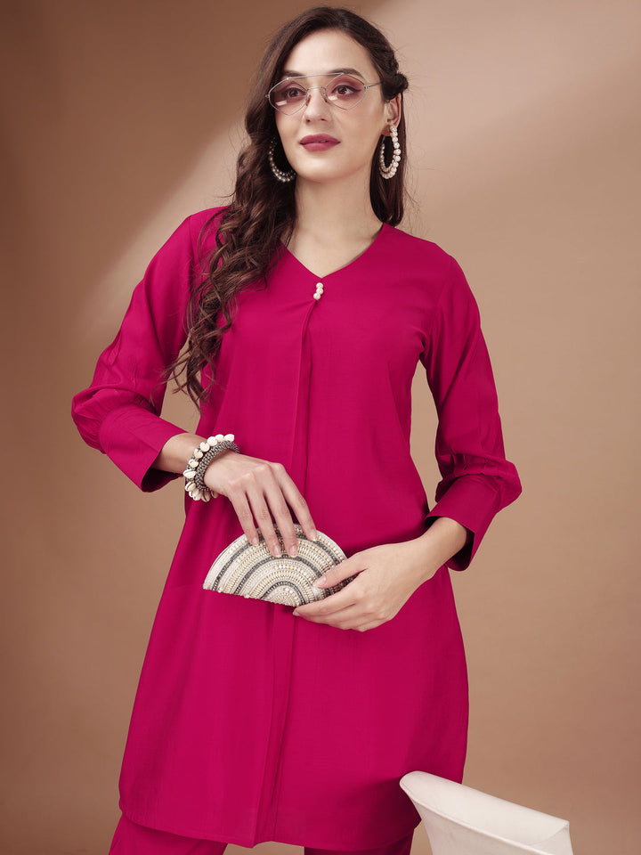 Crimson-Pink-Chanderi-Silk-Co-Ord-Set