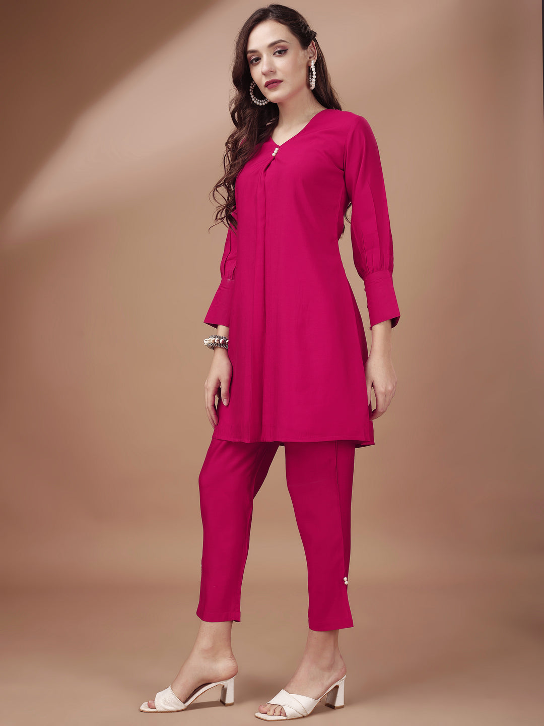 Crimson-Pink-Chanderi-Silk-Co-Ord-Set