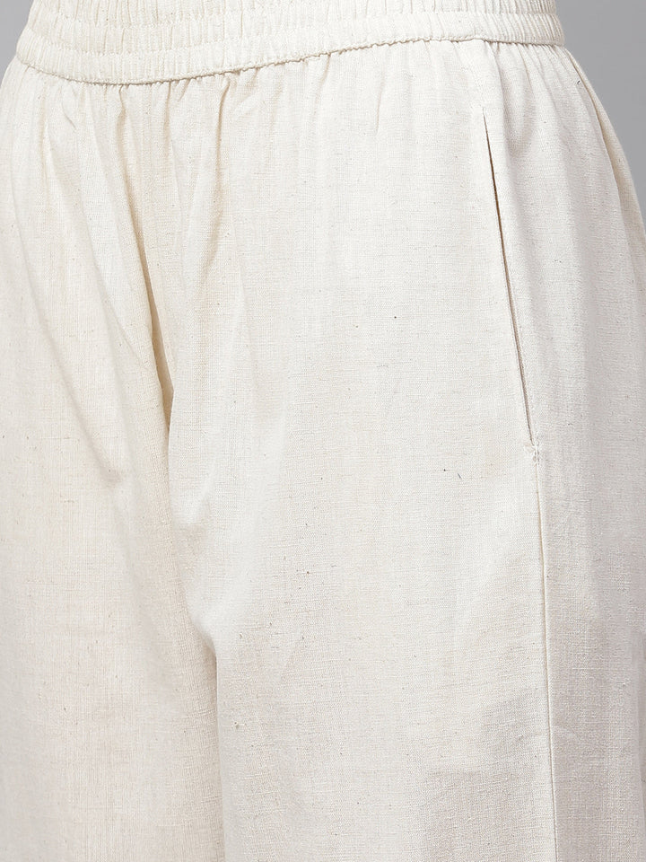 Blue Floral A-Line Cotton Kurta Pant Sets