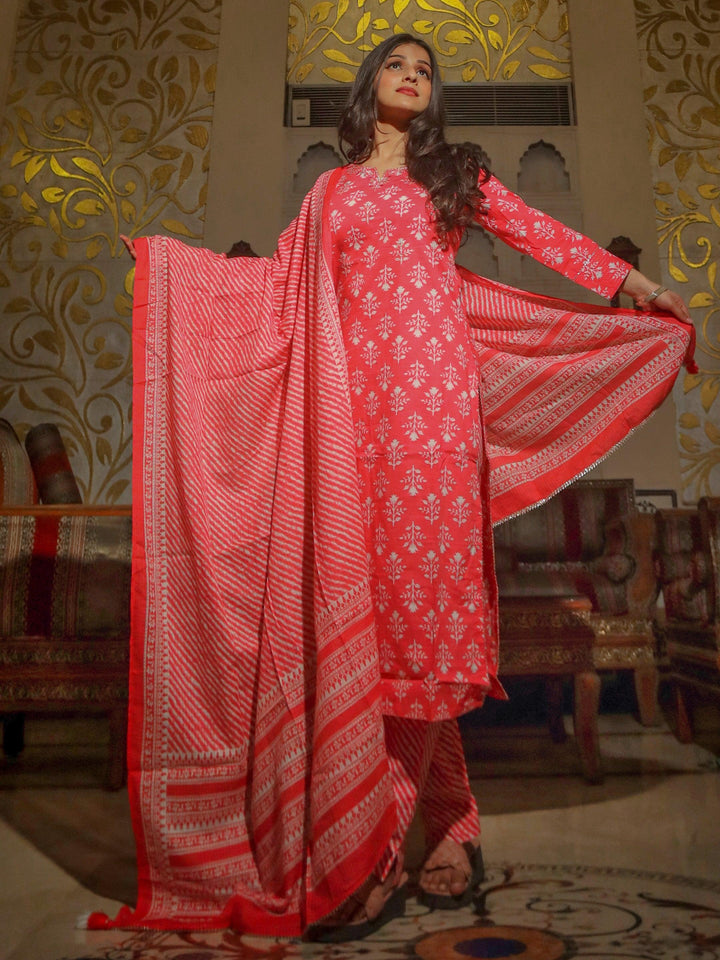 Pink-Cotton-Straight-3-Piece-Kurta-Set