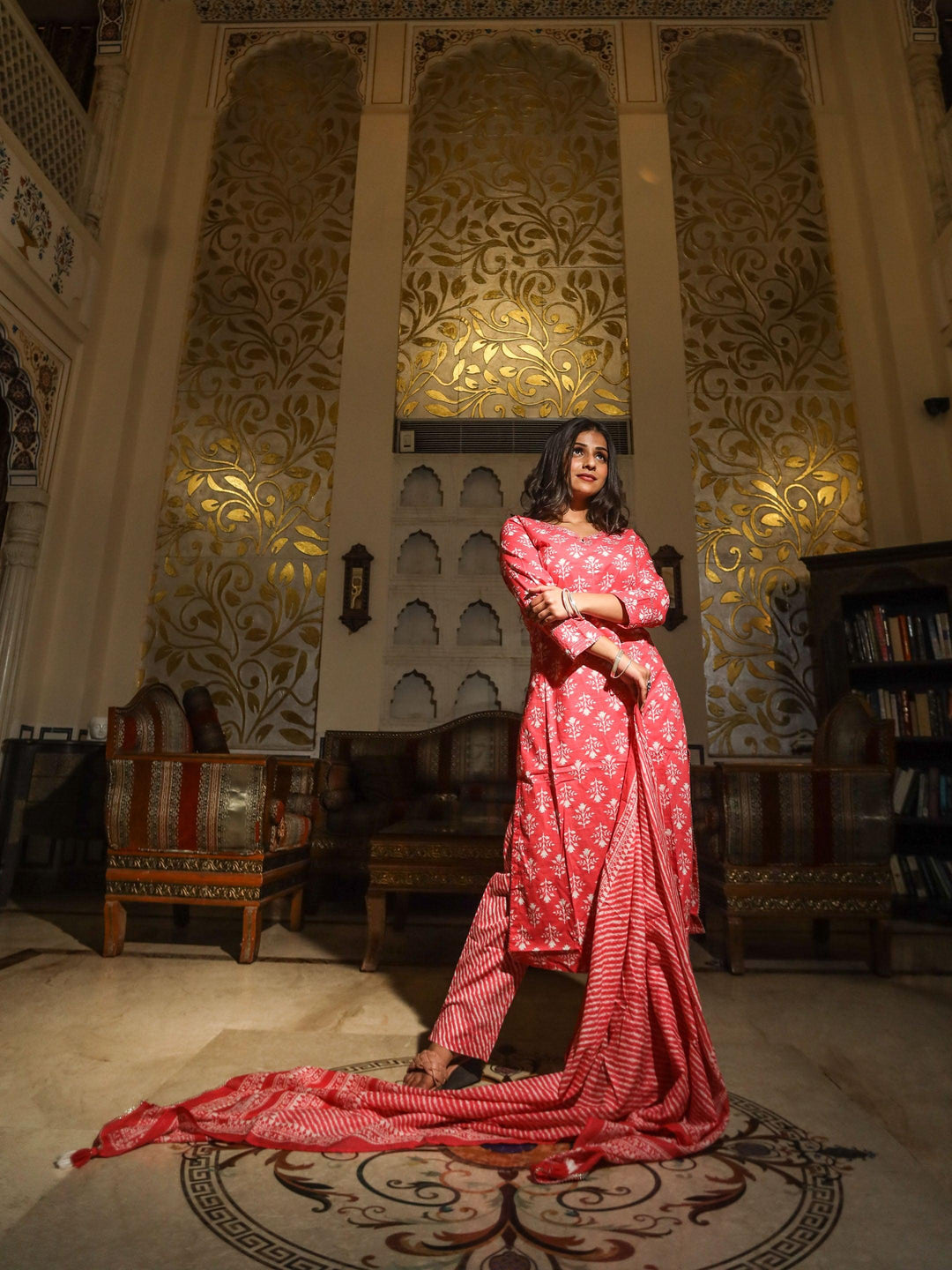 Pink-Cotton-Straight-3-Piece-Kurta-Set