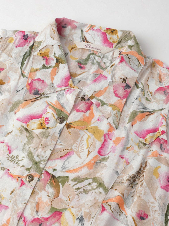 Cream-Rayon-A-Line-Floral-Printed-Midi-Dress