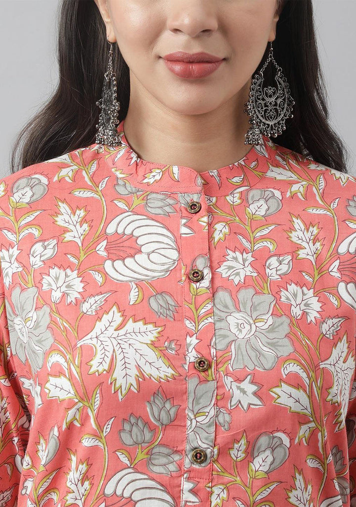 Pink-Cotton-Floral-Printed-Straight-2-Piece-Kurta-Set