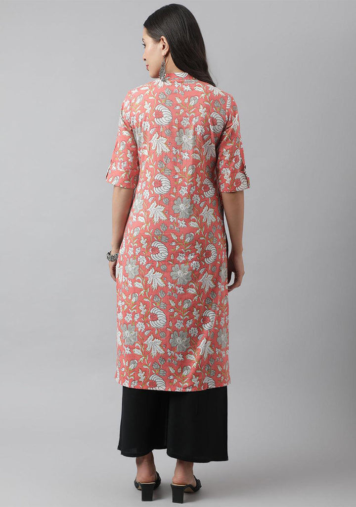 Pink-Cotton-Floral-Printed-Straight-2-Piece-Kurta-Set