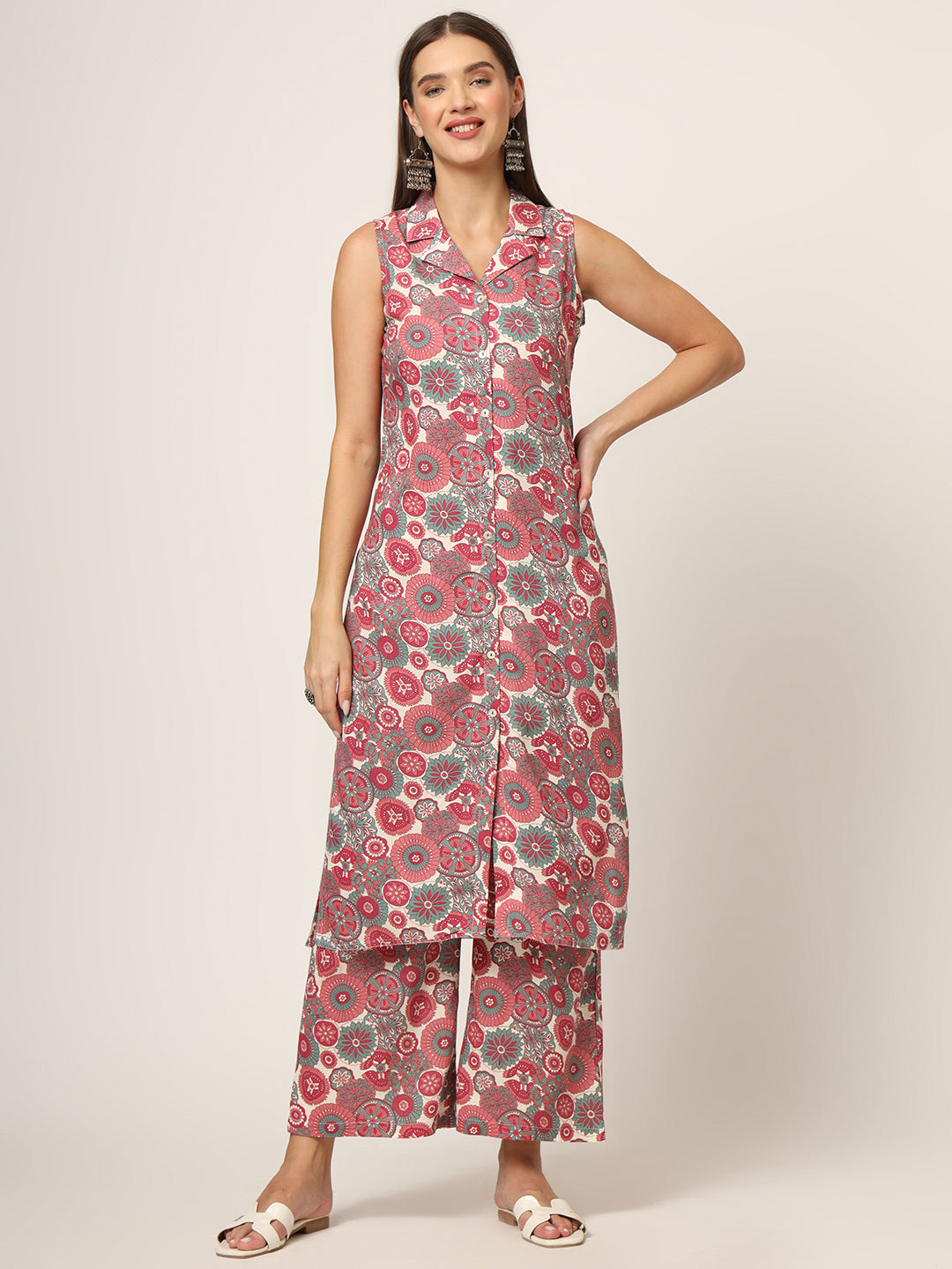 Maroon-Rayon-Floral-Printed-Straight-2-Piece-Kurta-Set