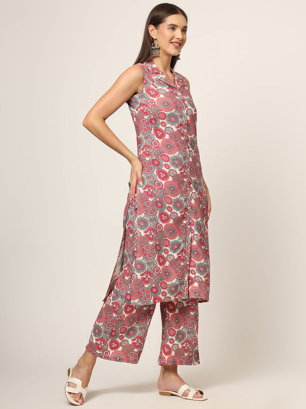 Maroon-Rayon-Floral-Printed-Straight-2-Piece-Kurta-Set