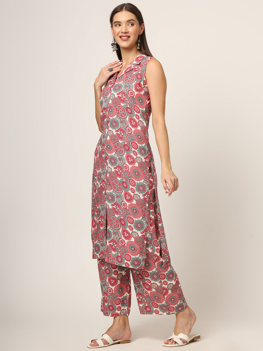 Maroon-Rayon-Floral-Printed-Straight-2-Piece-Kurta-Set
