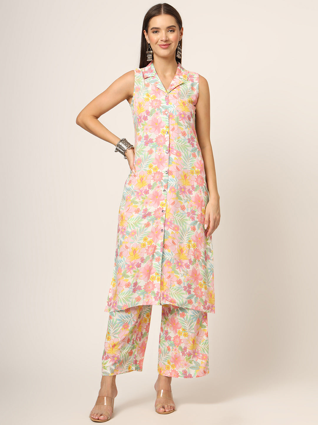 Pink-Rayon-Floral-Printed-Straight-2-Piece-Kurta-Set