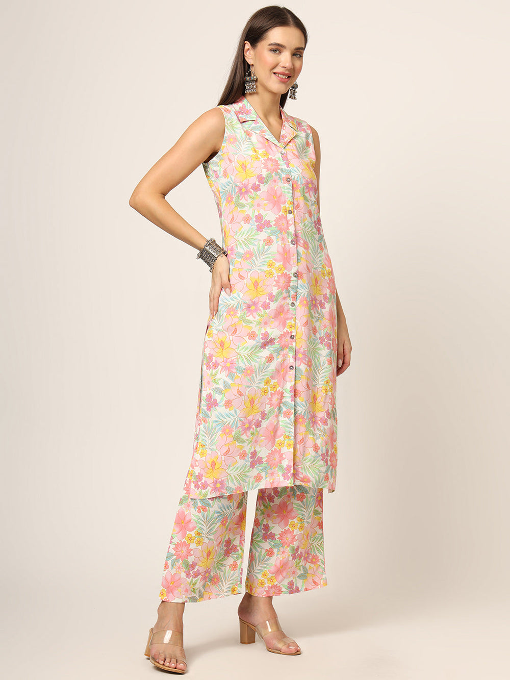 Pink-Rayon-Floral-Printed-Straight-2-Piece-Kurta-Set