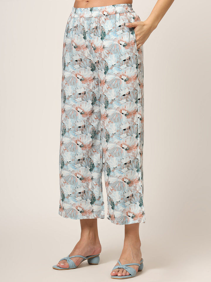 Sky-Blue-Rayon-Floral-Printed-Sleeveless-2-Piece-Kurta-Set