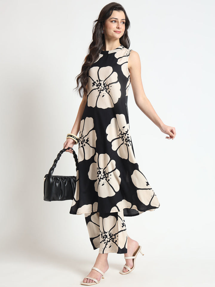 Black-Viscose-Rayon-Sleeveless-Co-Ord-Set