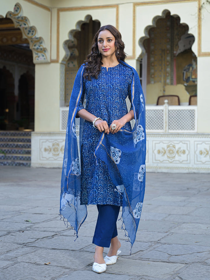 Blue-Cotton-Floral-Straight-3-Piece-Kurta-Set