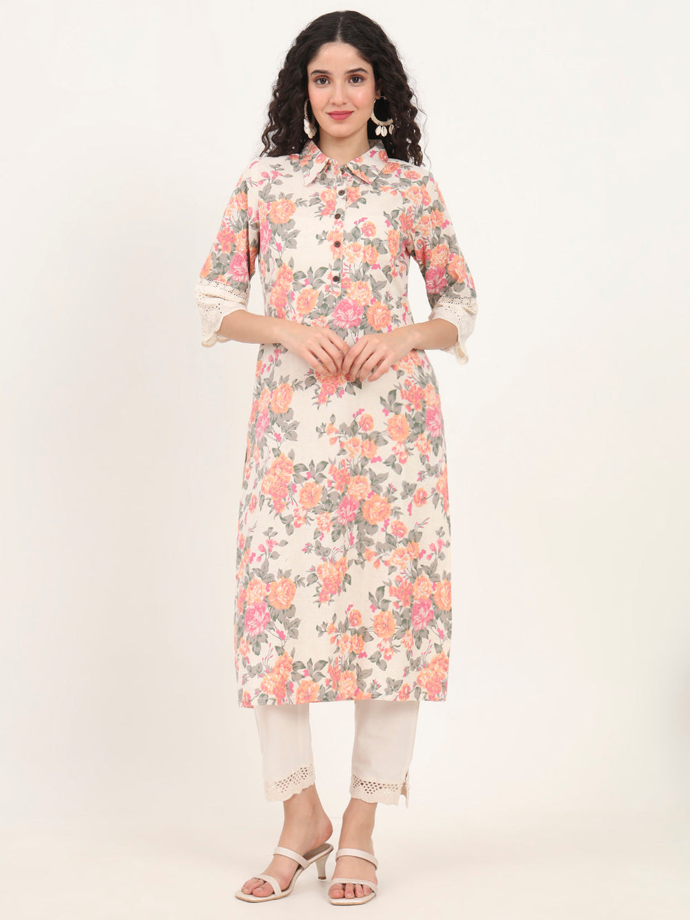 Pink-Cotton-Floral-Printed-Kurta