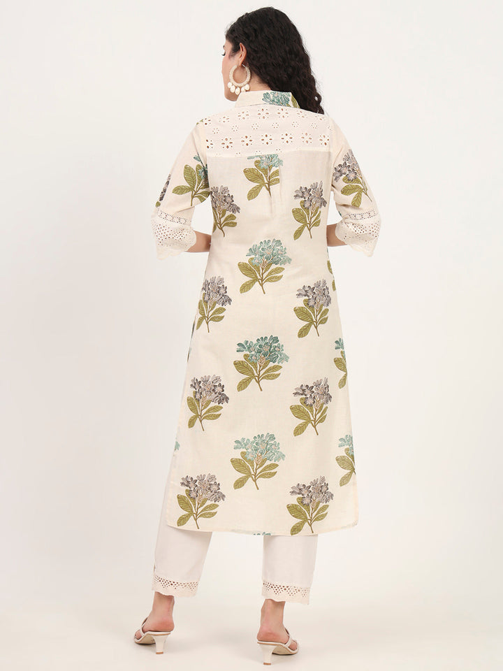Green-Cotton-Floral-Printed-Kurta