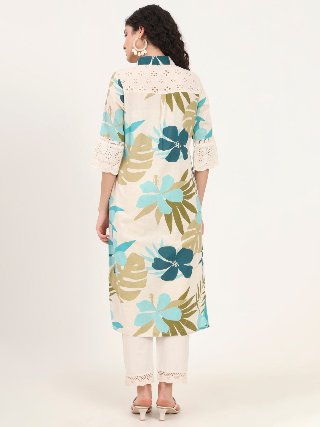 Blue-Cotton-Floral-Printed-Kurta