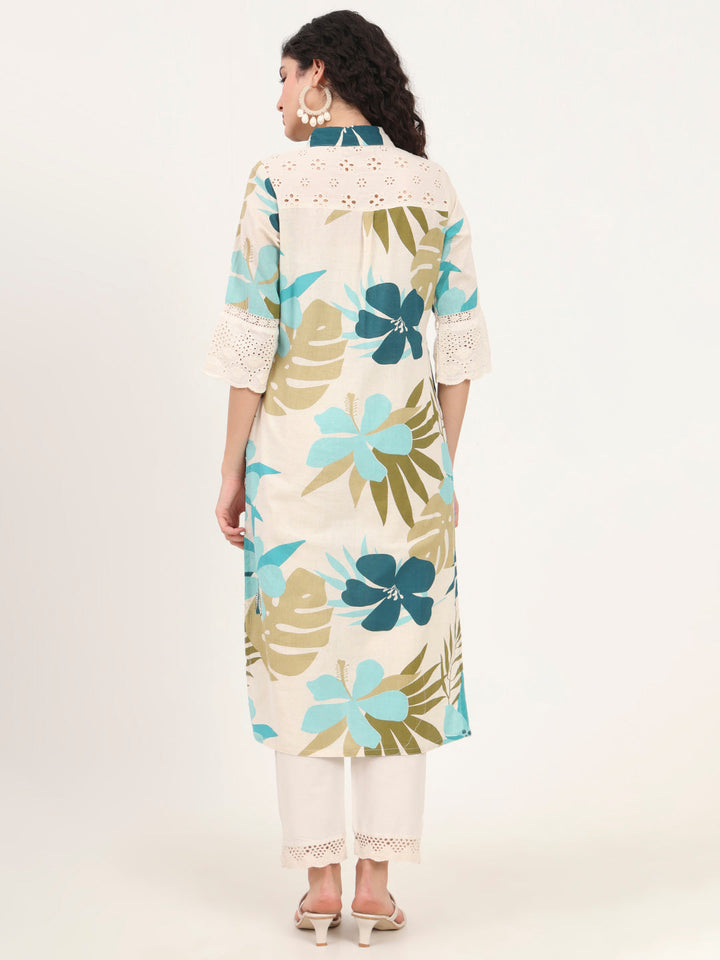Blue-Cotton-Floral-Printed-Kurta