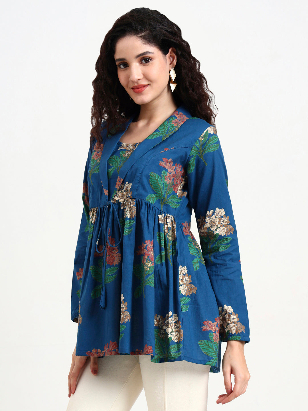 Sky-Blue-Cotton-Floral-Print-Top-Only