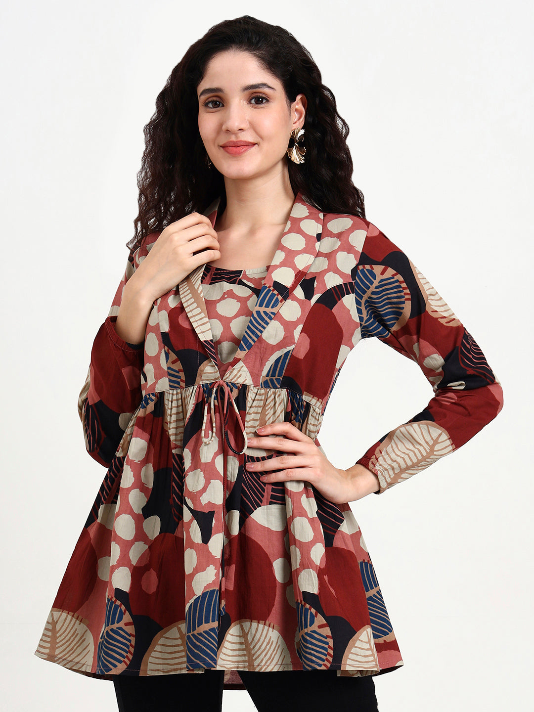 Maroon-Cotton-Floral-Print-Top-Only