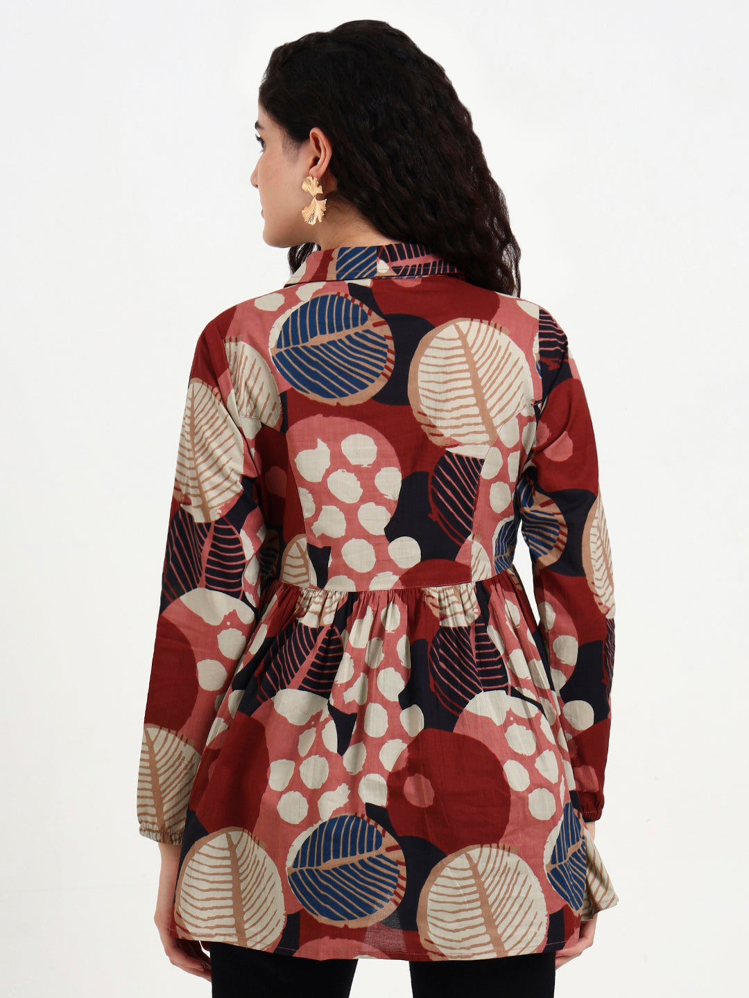 Maroon-Cotton-Floral-Print-Top-Only