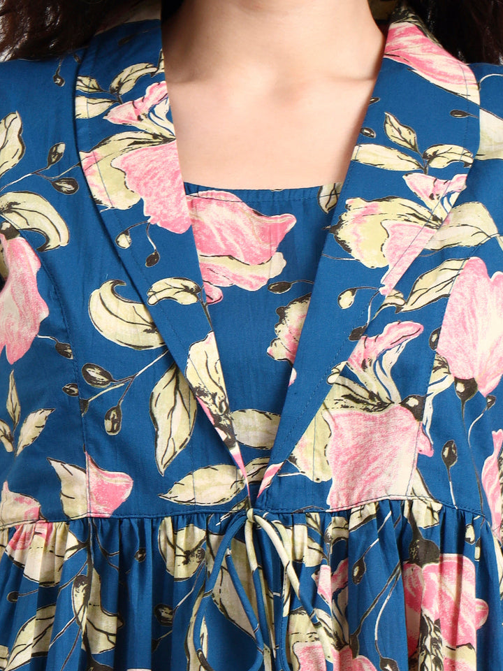 Navy-Blue-Cotton-Floral-Print-Top-Only