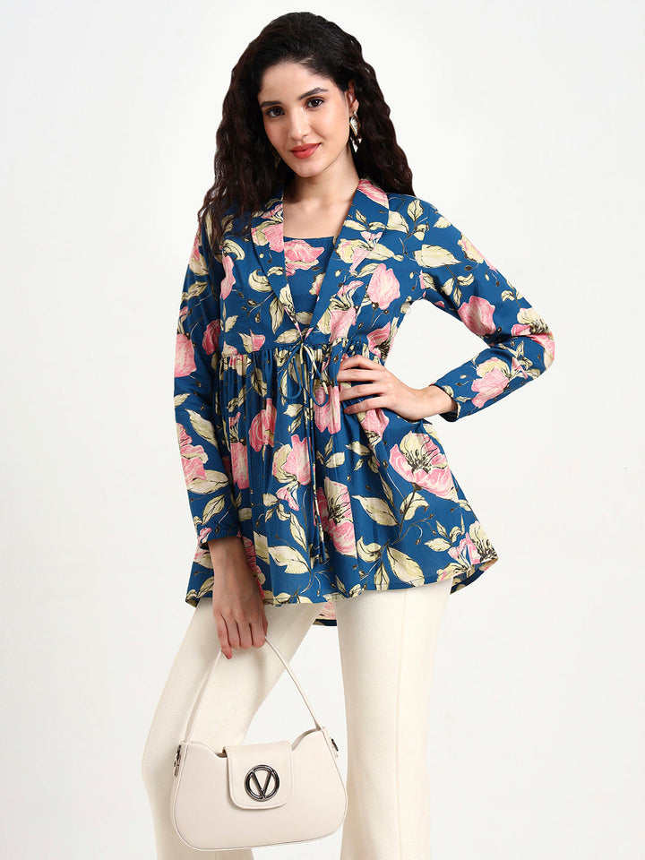 Navy-Blue-Cotton-Floral-Print-Top-Only