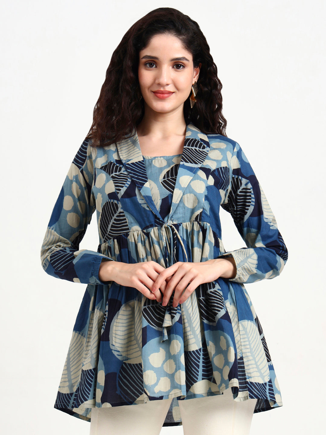 Blue-Cotton-Floral-Print-Top-Only