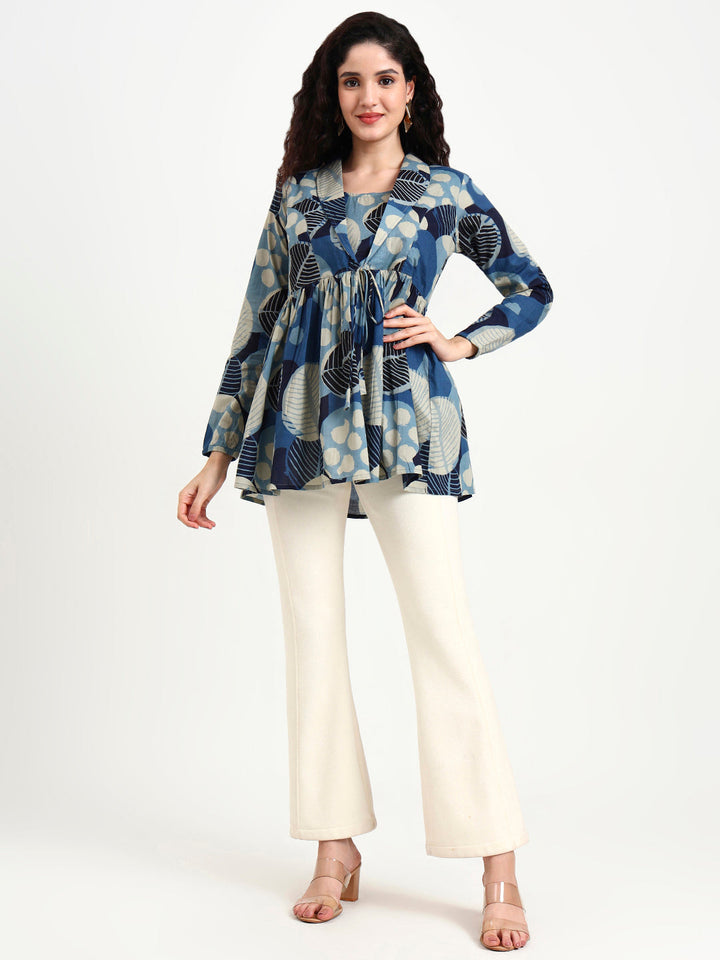 Blue-Cotton-Floral-Print-Top-Only
