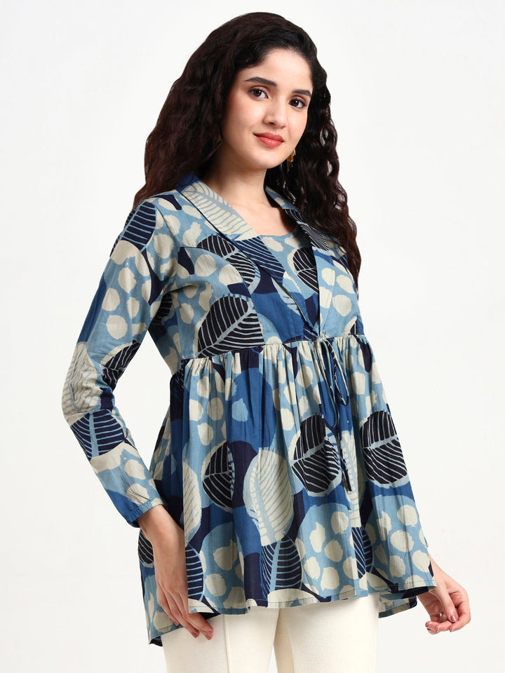 Blue-Cotton-Floral-Print-Top-Only