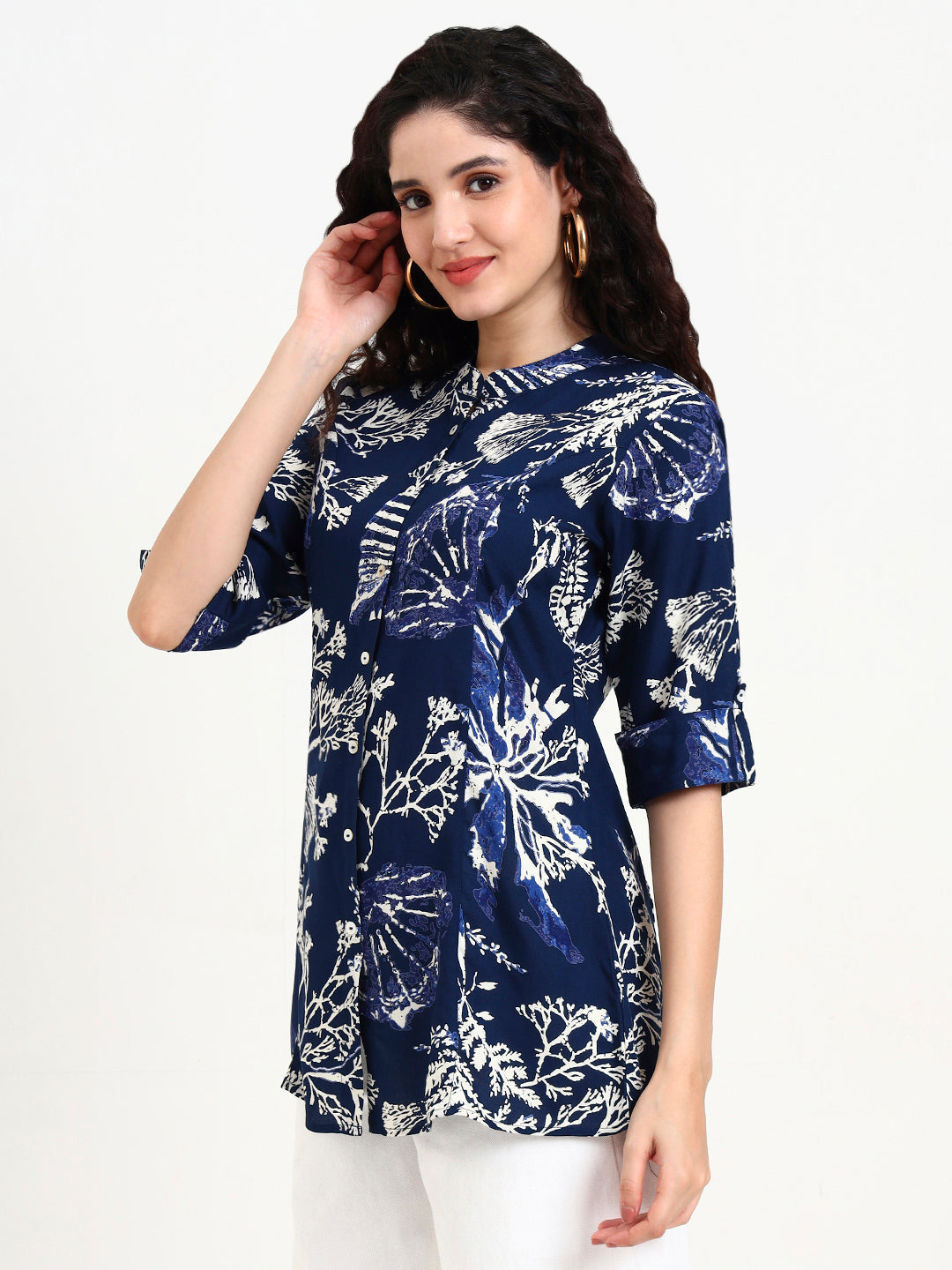 Blue-Rayon-Printed-Top-Only