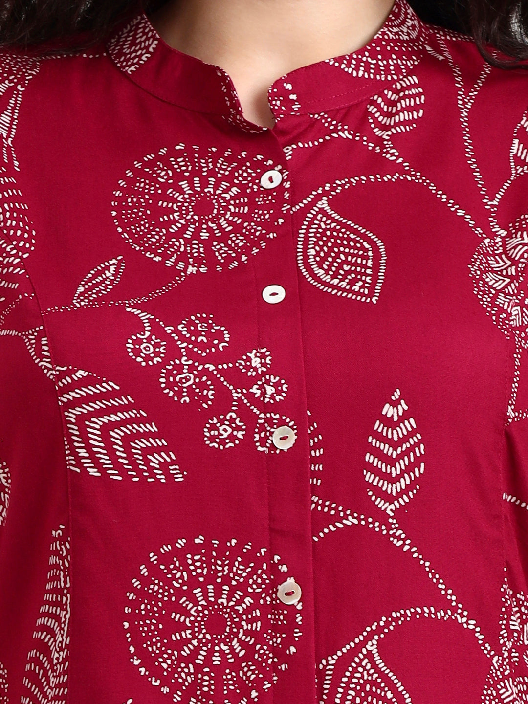 Maroon-Rayon-Printed-Top-Only