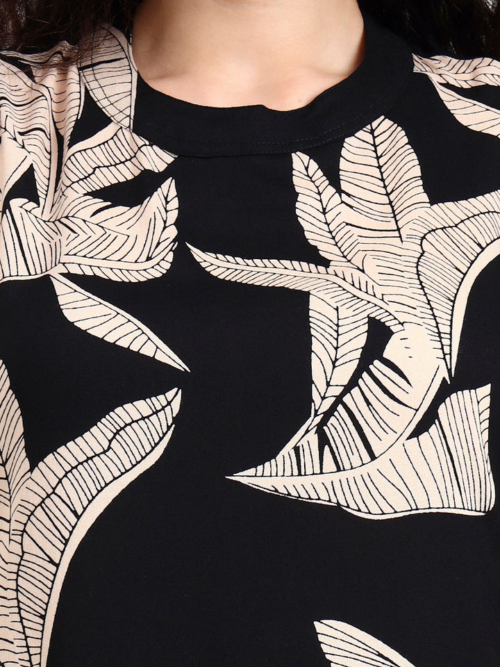 Black-Rayon-Floral-Printed-2-Piece-Kurta-Set