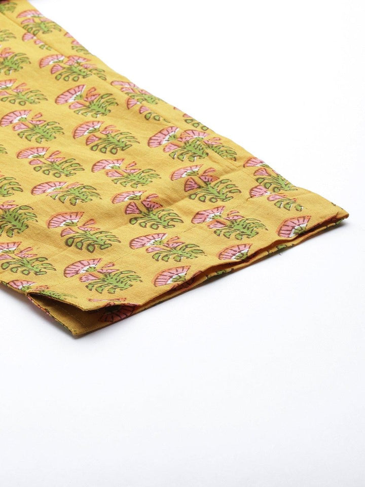 Yellow-Floral-Printed-Straight-2-Piece-Kurta-Set