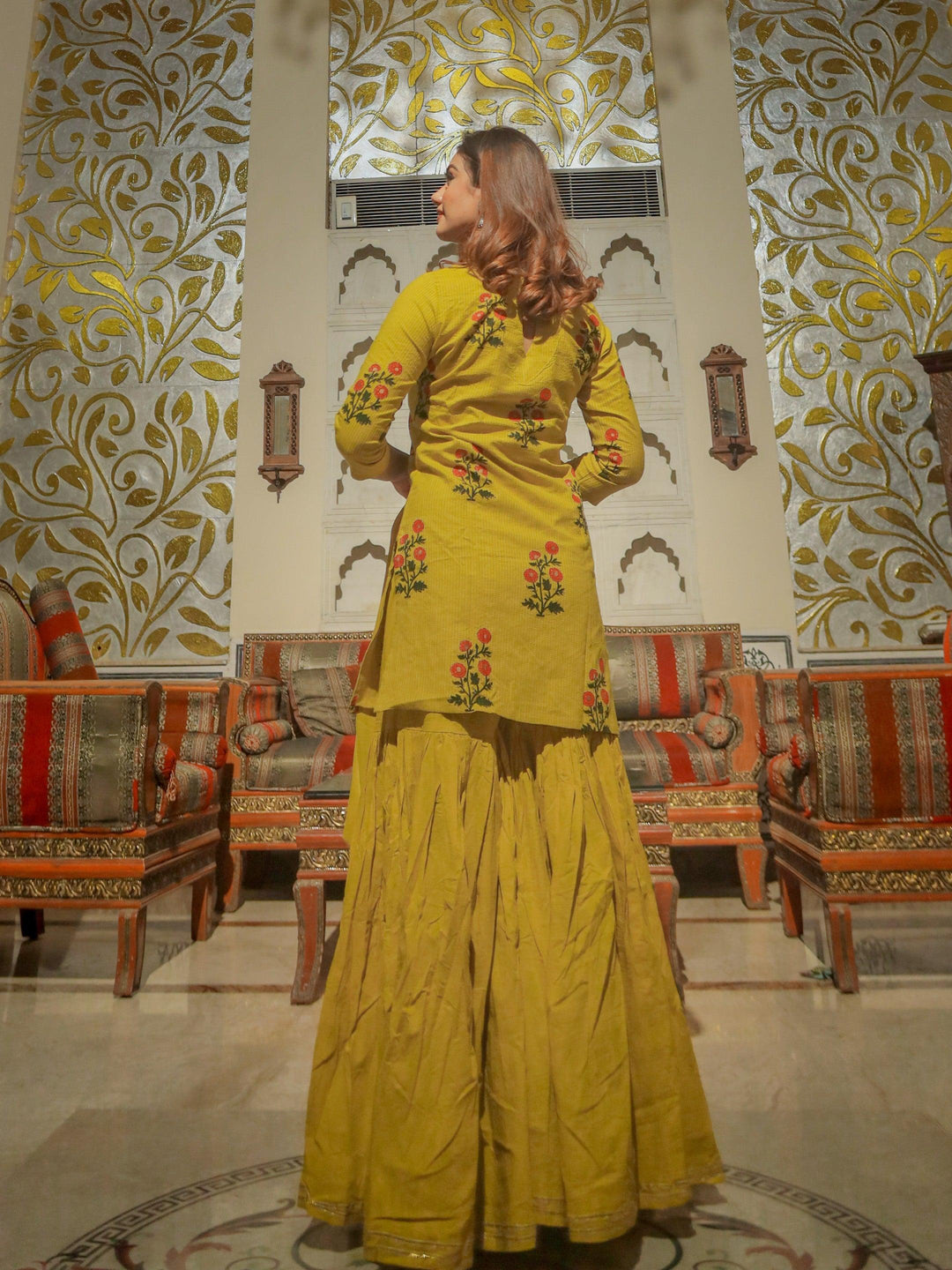 Lemon-Yellow-Cotton-Sharara-Kurta-Set-With-Dupatta