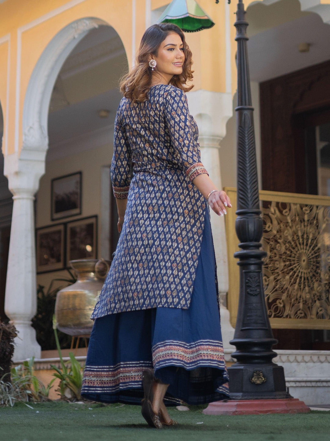 Navy-Blue-Cotton-Gota-Patti-2-Piece-Kurta-Set