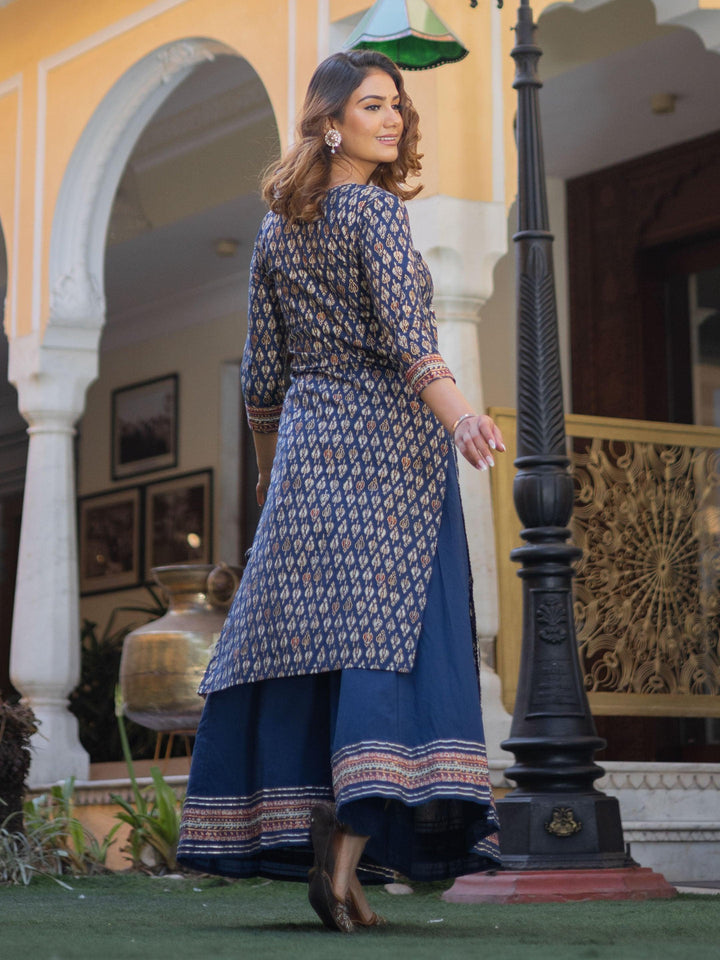 Navy-Blue-Cotton-Gota-Patti-2-Piece-Kurta-Set