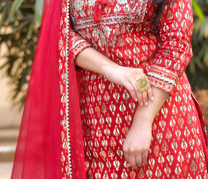 Maroon-Cotton-3-Piece-Kurta-Set