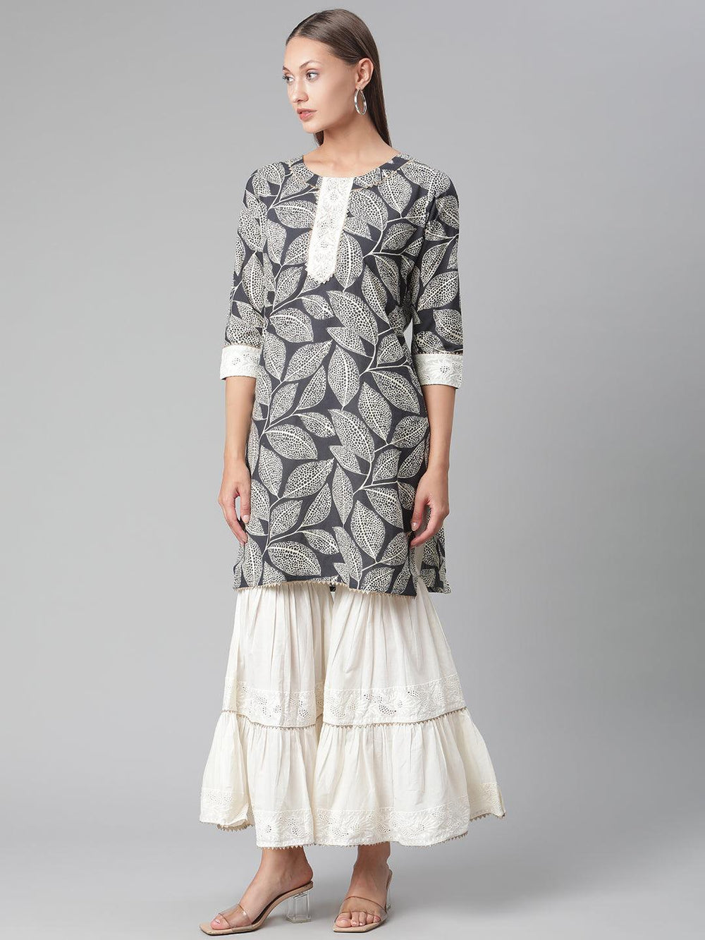 Black-Cotton-Floral-Printed-3-Piece-Sharara-Set
