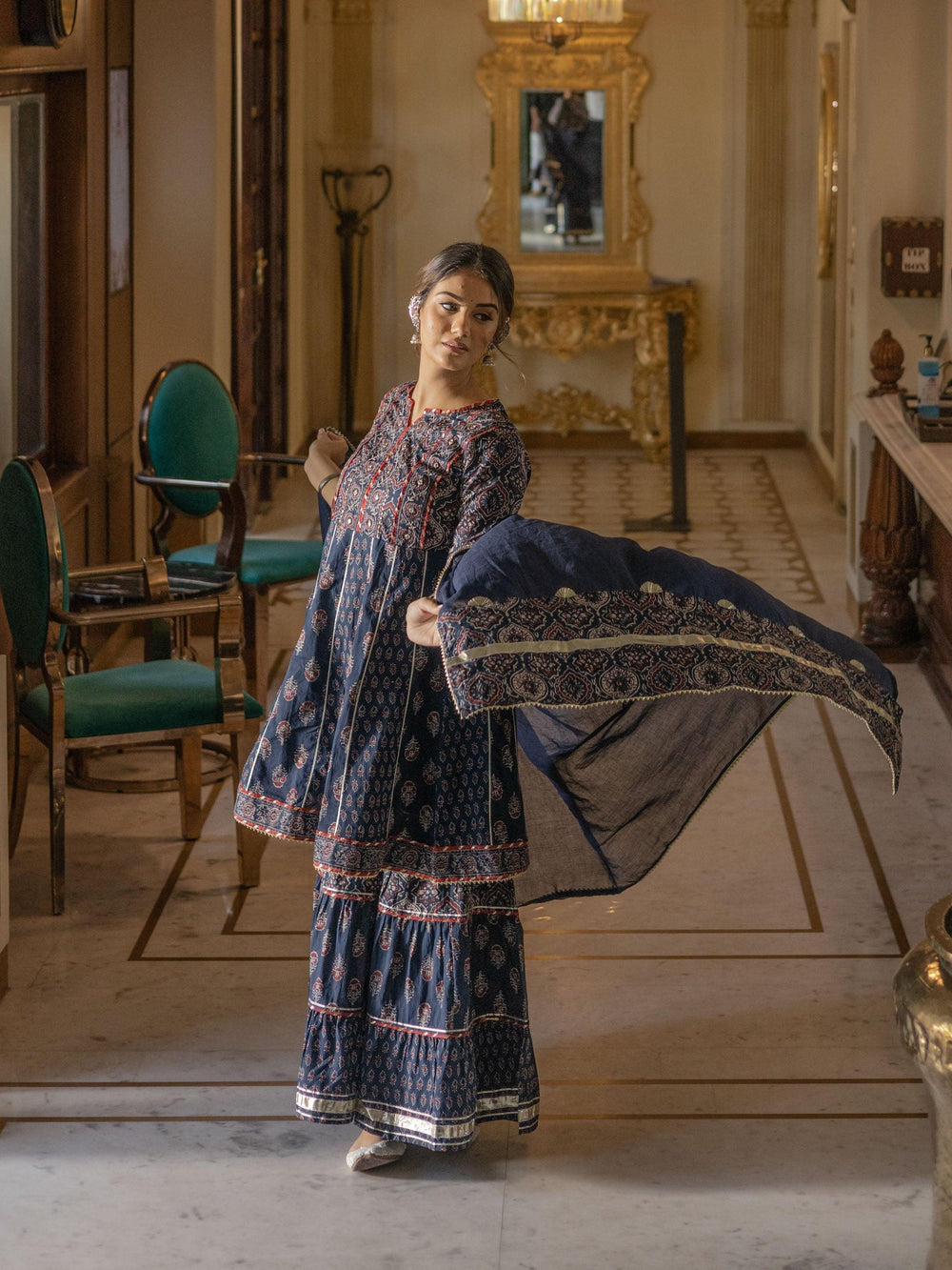 Indigo-Cotton-3-Piece-Sharara-Set