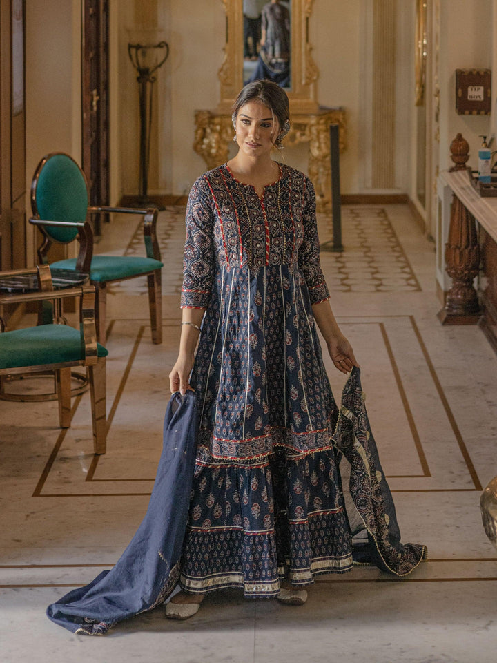 Indigo-Cotton-3-Piece-Sharara-Set