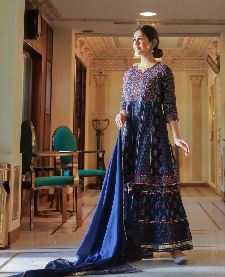 Indigo-Cotton-3-Piece-Sharara-Set