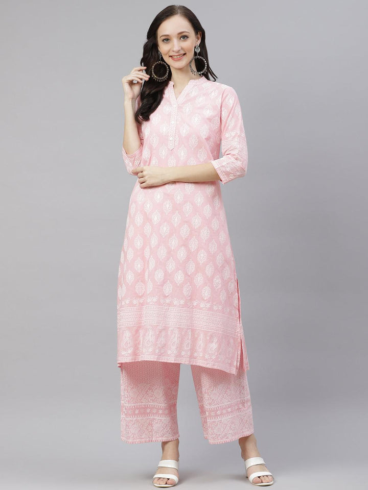 Baby-Pink-Cotton-2-Piece-Kurta-Set
