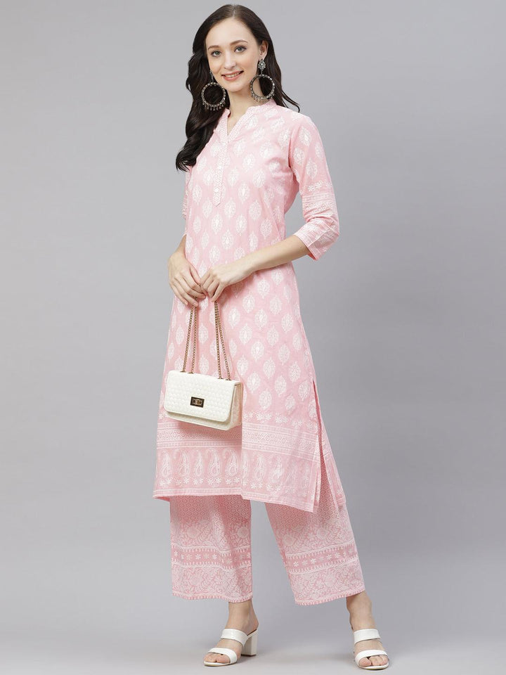 Baby-Pink-Cotton-2-Piece-Kurta-Set