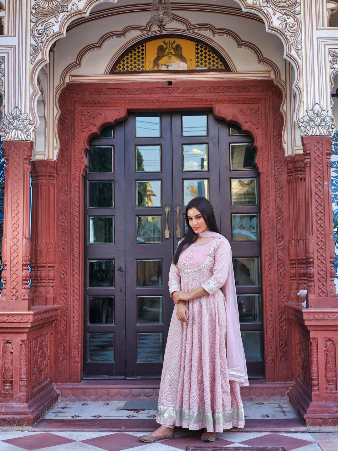 Light-Pink-Cotton-3-Piece-Anarkali-Set