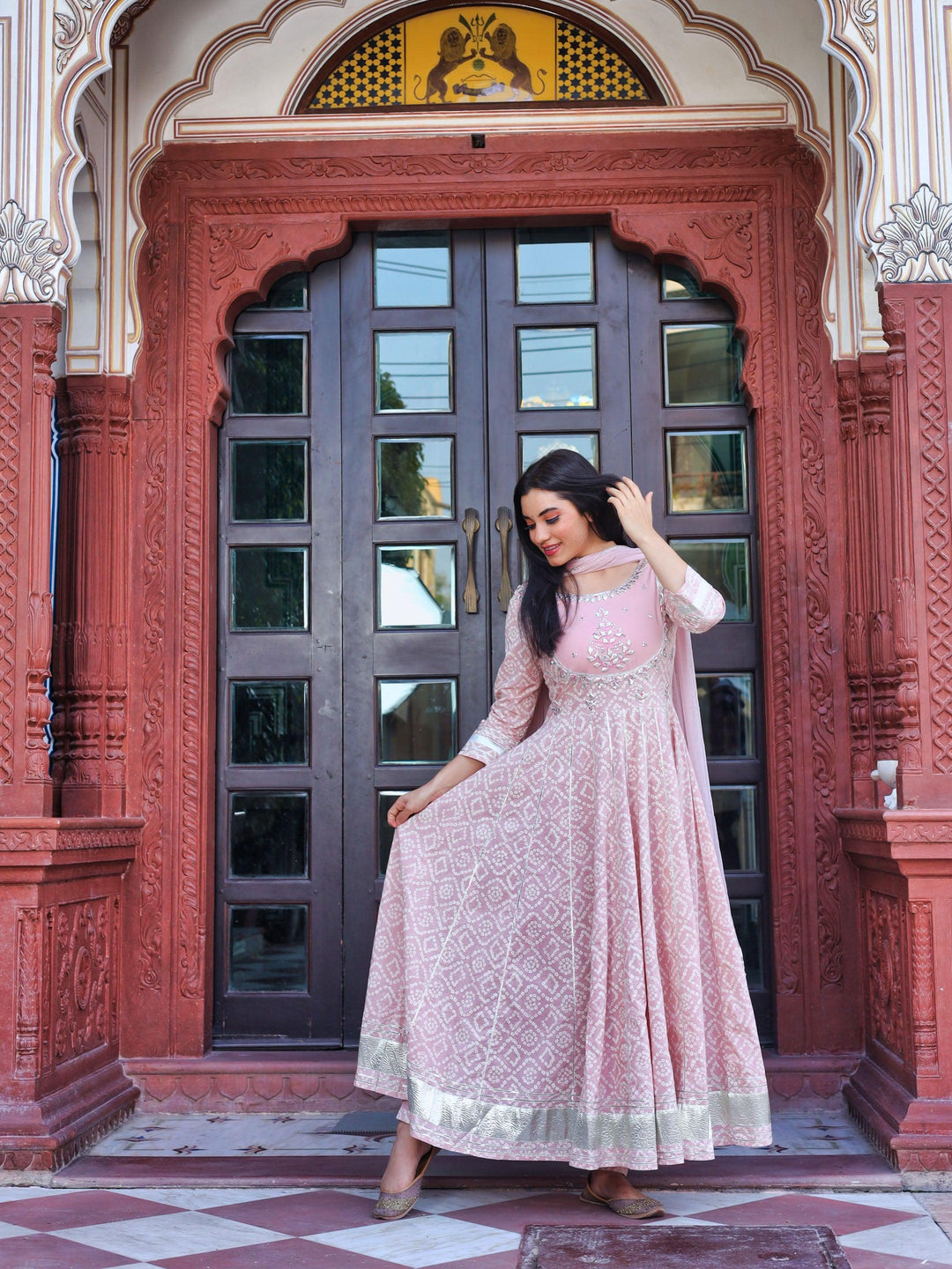 Light-Pink-Cotton-3-Piece-Anarkali-Set