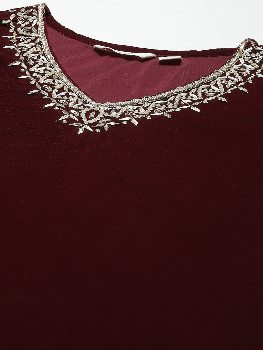 Maroon-Velvet-Hand-Work-3-Piece-Kurta-Set