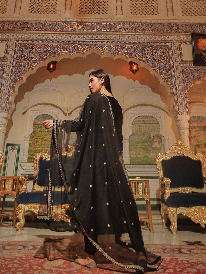 Black-Velvet-Hand-Work-3-Piece-Kurta-Set