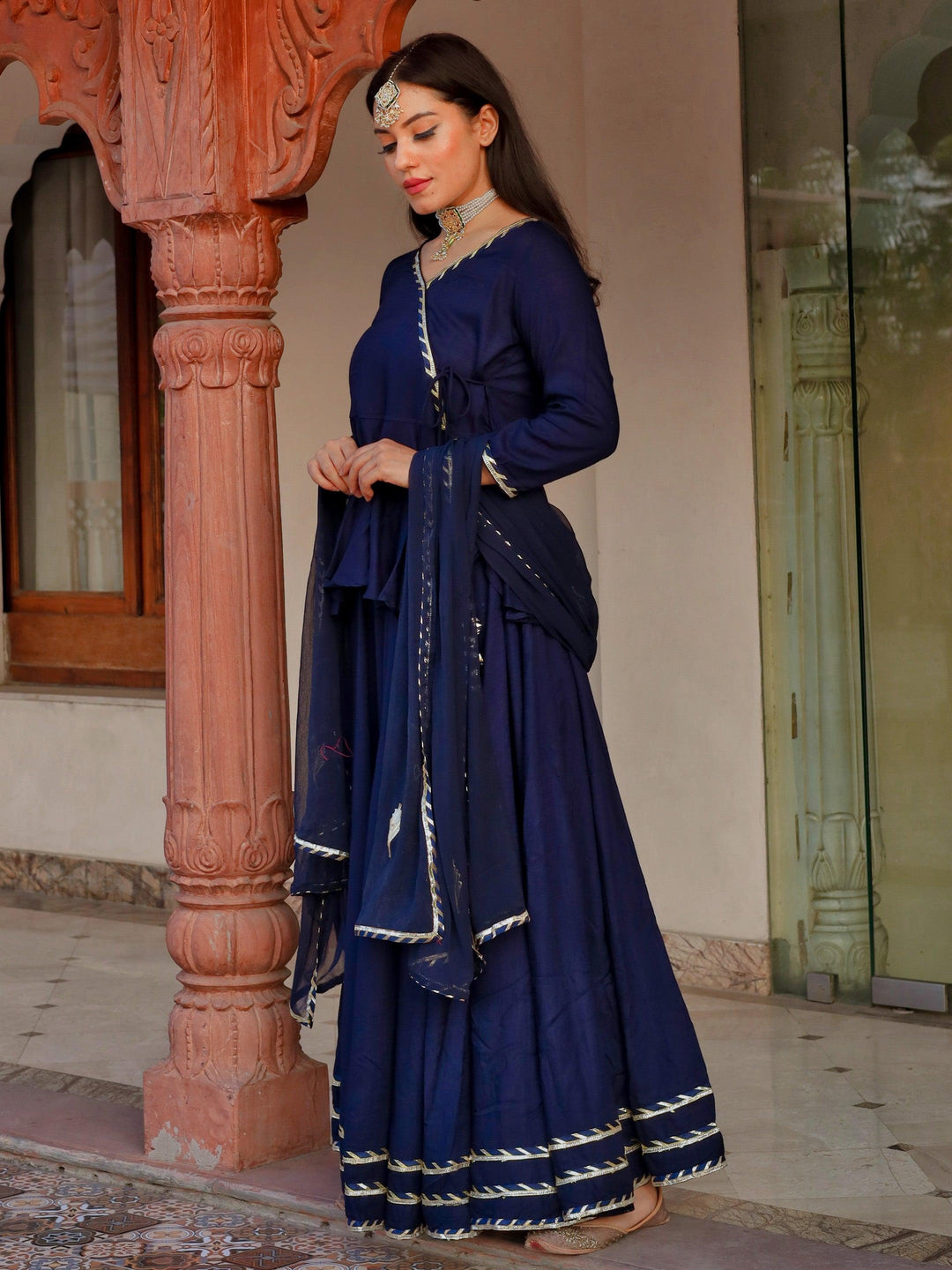 Navy-Blue-Rayon-Embroidered-Lehenga-Set